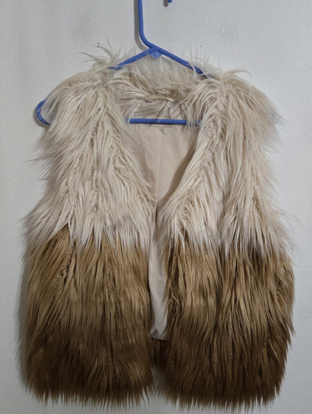 Faux Fur Ombre Vest - Cream to Brown Women's Vest
